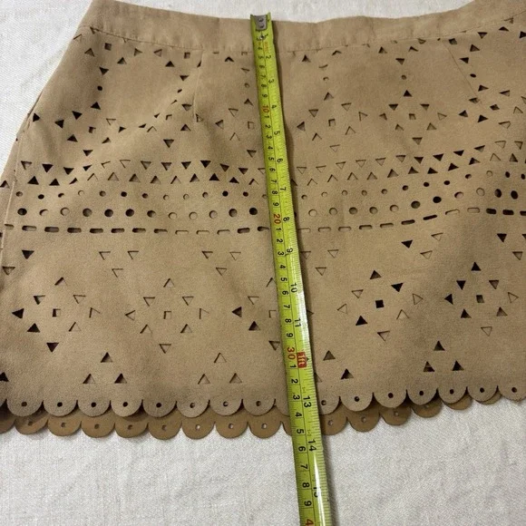 Western Micro Mini Skirt Faux Suede Size Med Country Festival Cowgirl Stagecoach - Picture 5 of 8